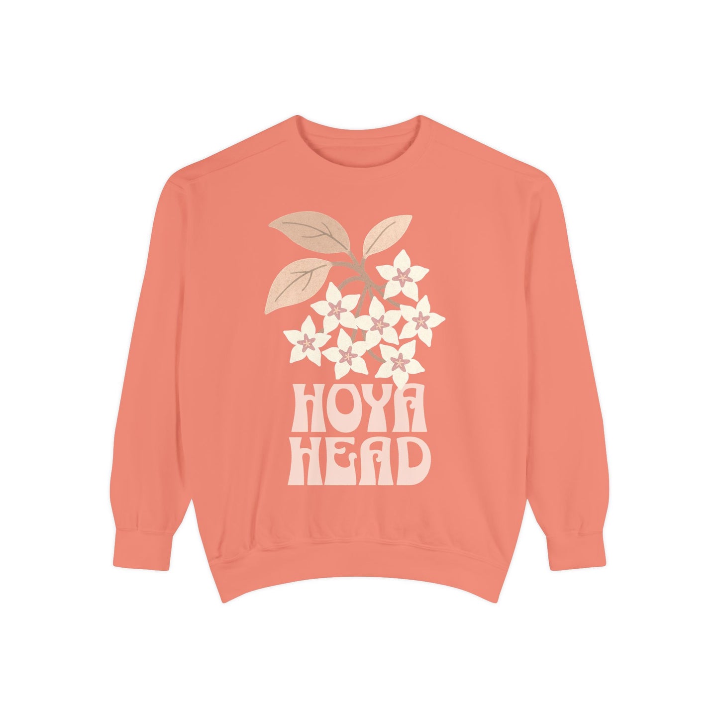 Chic Hoya Head Sweatshirt, Cozy Garment-Dyed Crewneck, Sustainable Fashion, Gift for Plant Lovers, Casual Style, Fall Fashion