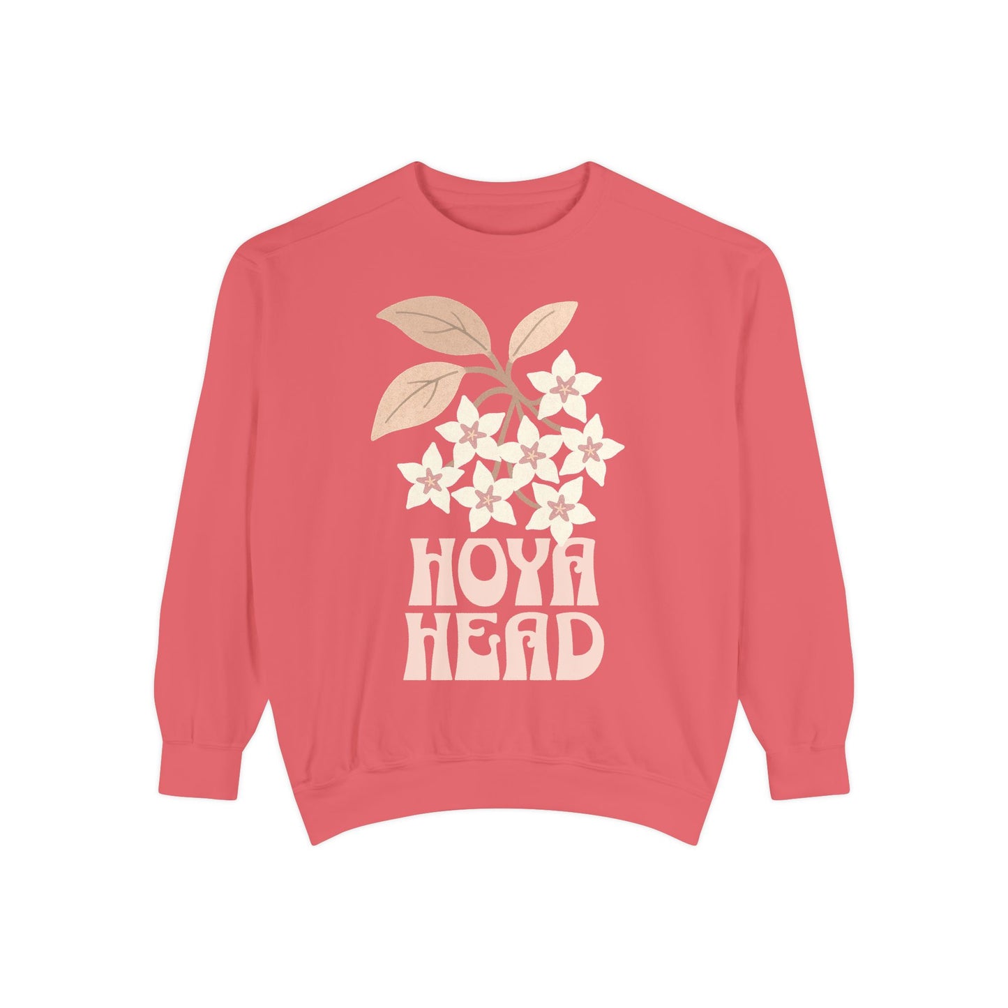 Chic Hoya Head Sweatshirt, Cozy Garment-Dyed Crewneck, Sustainable Fashion, Gift for Plant Lovers, Casual Style, Fall Fashion