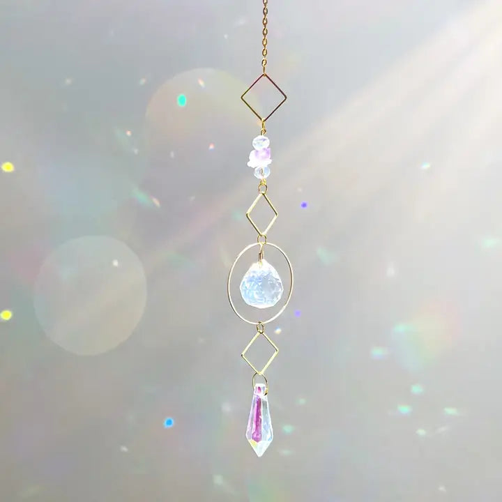 Amethyst Crystal Suncatcher Rainbow Prism